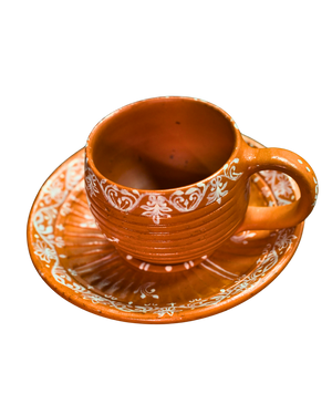 Mitti Ki Chai – Handpainted Terracotta Cup & Saucer