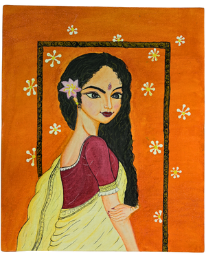 Sundari Saaj – Handpainted Folk Woman Canvas