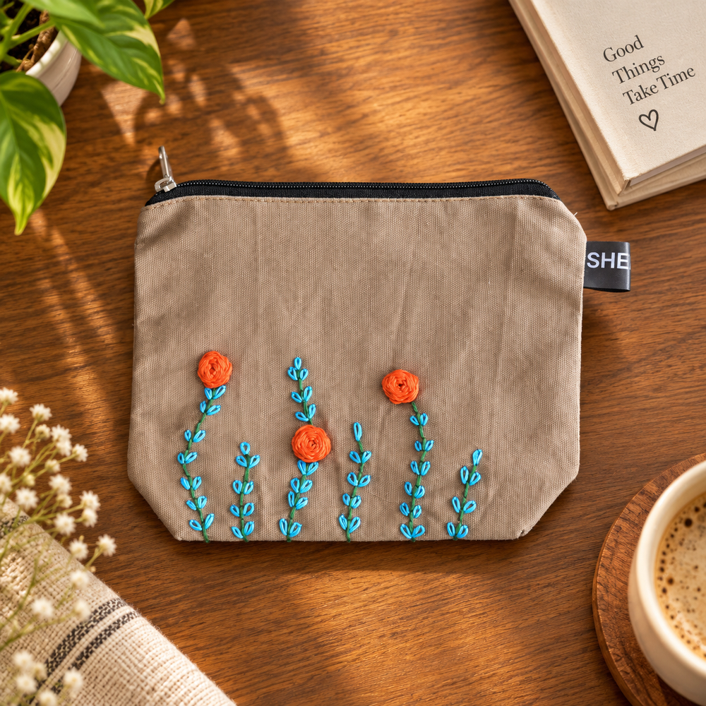 Oranges Flowers Pouch