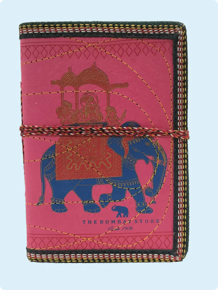 Pink Molidora Diary with Center Stitch 5.32 X 7.10 in