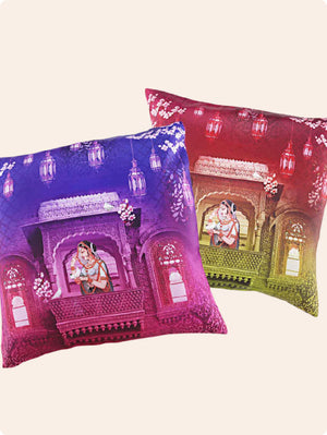 Bani Thani Satin Cushion Covers - 16 in x 16 in - Set of 2